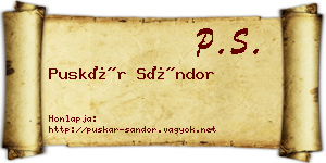 Puskár Sándor névjegykártya