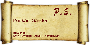 Puskár Sándor névjegykártya
