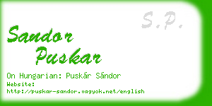 sandor puskar business card