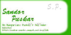 sandor puskar business card